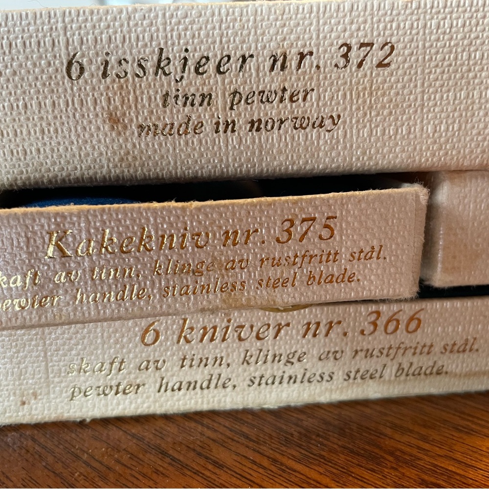 Norwegian Hardanger KONGE TINN pewter/stainless steel Viking flatware set - Picture 11 of 14